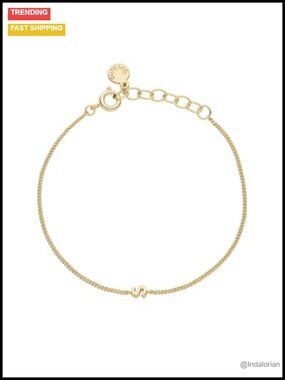 Wilder Mini Alphabet Bracelet 18k Gold Plated Link Spring Ring Closure
